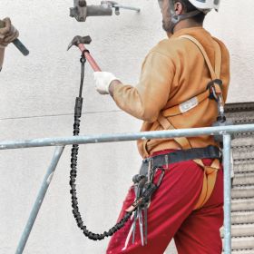 5 Pack Tool Lanyard Fall Protection Tools Leash With Screw Lock Carabiner (Color: Black)