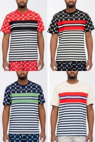 CHAIN LINK PRINT SHORT SLEEVE TSHIRT (Color: MEDIEVAL, size: S)